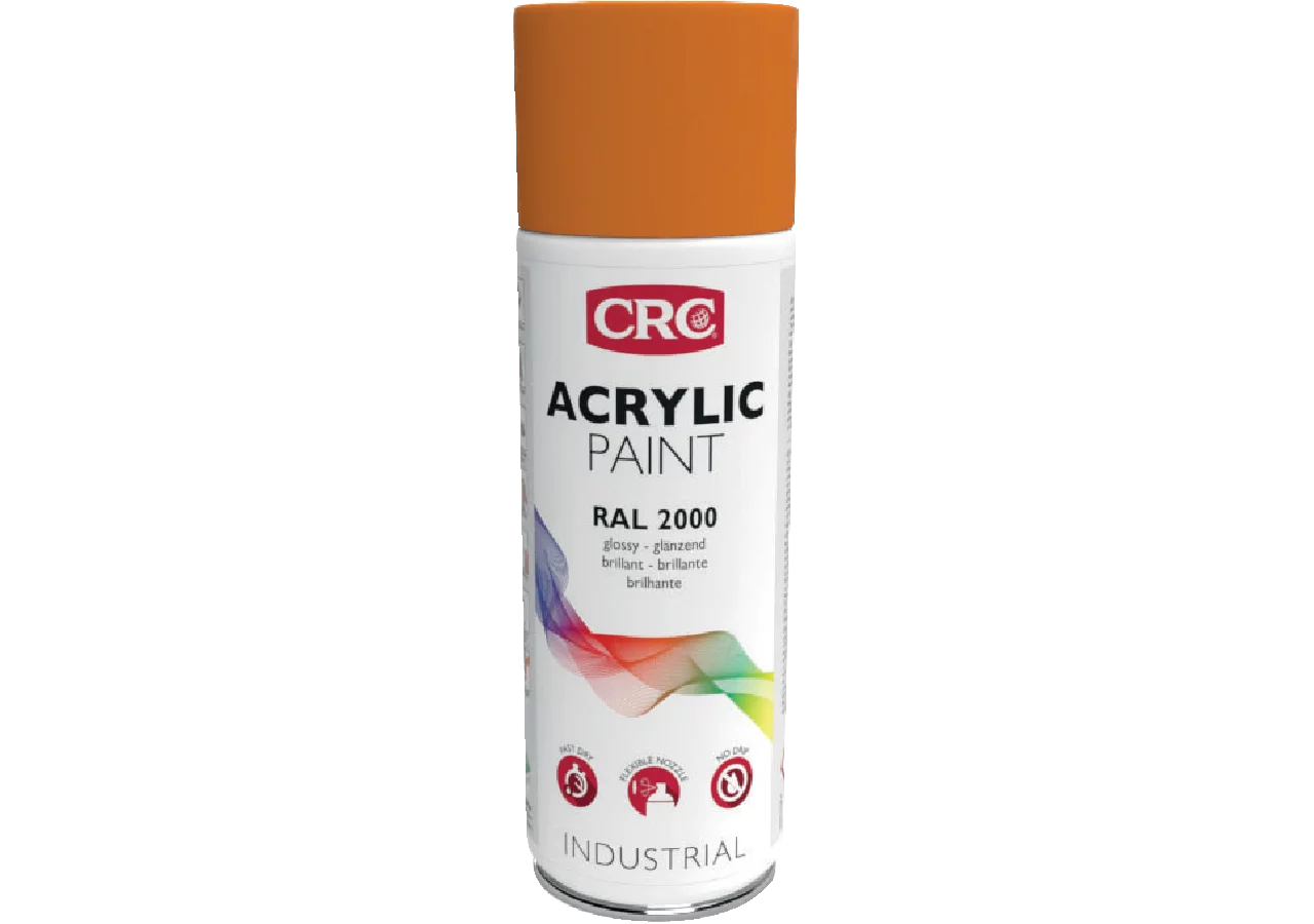 Acryllackspray Acrylic Paint RAL 2000 Gelborange, 400 ml Spraydose CRC