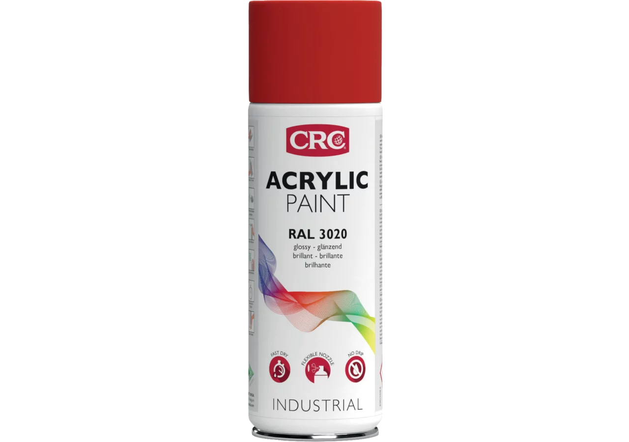 Acryllackspray Acrylic Paint RAL 3020 Verkehrsrot, 400 ml Spraydose CRC