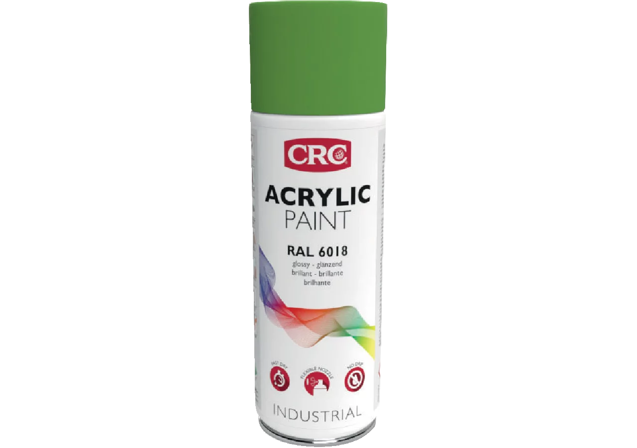 Acryllackspray Acrylic Paint RAL 6018 Gelbgrün, 400 ml Spraydose CRC