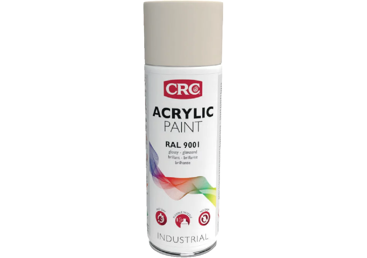 Acryllackspray Acrylic Paint RAL 9001 Cremeweiss, 400 ml Spraydose CRC