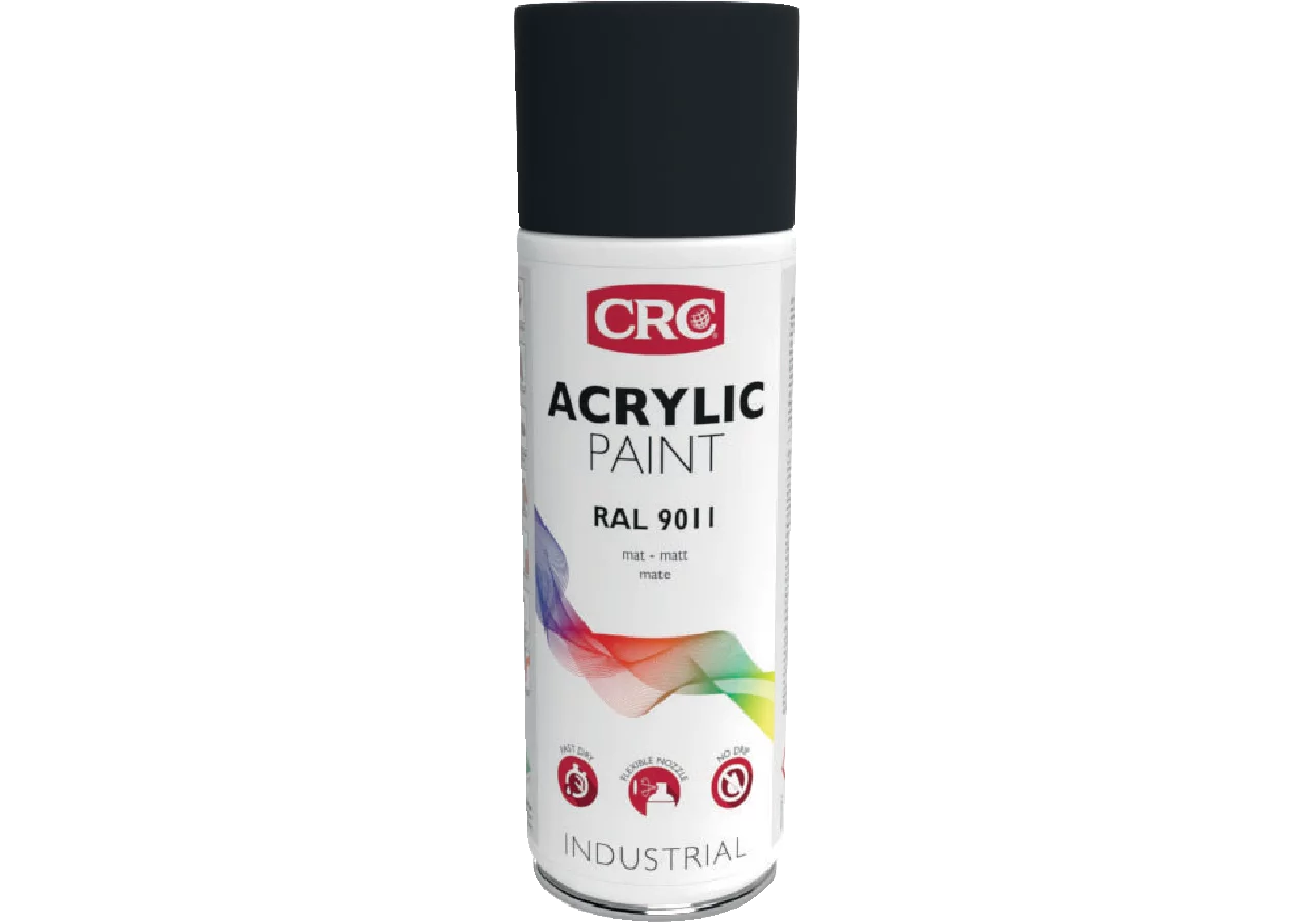 Acryllackspray Acrylic Paint RAL 9011 Graphitschwarz Matt, 400 ml Spraydose CRC