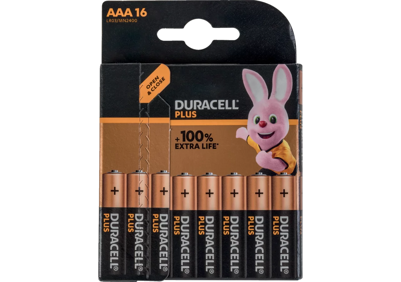 Batterie Plus Power, Micro AAA, LR03, 1,5 V Inhalt 16 Stück Duracell
