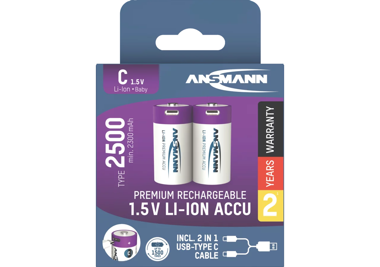 Akku Baby C, Li-Ion 1,5 V 2500 mAh ANSMANN