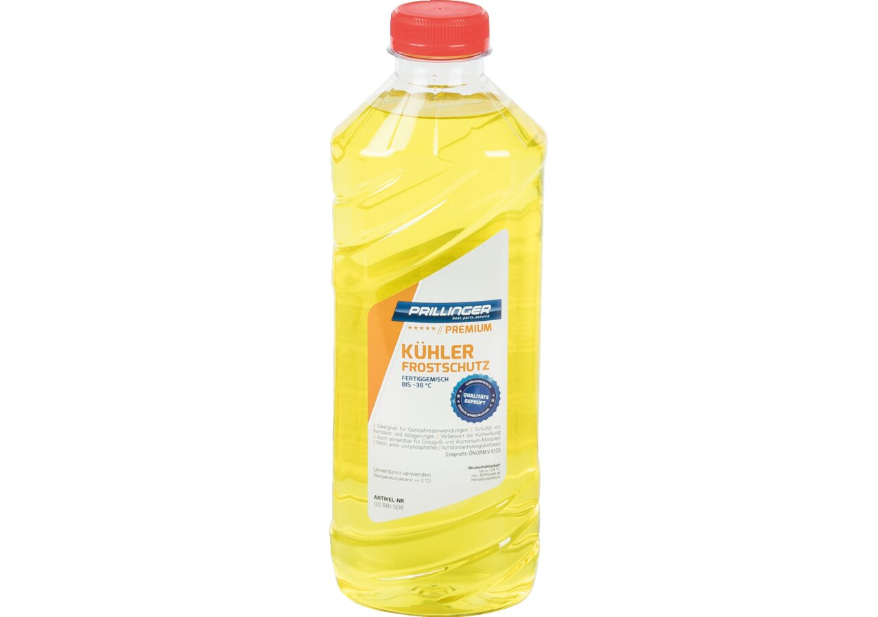 Kühlerfrostschutz Fertiggemisch -38 Grad, 1 Liter Prillinger Premium