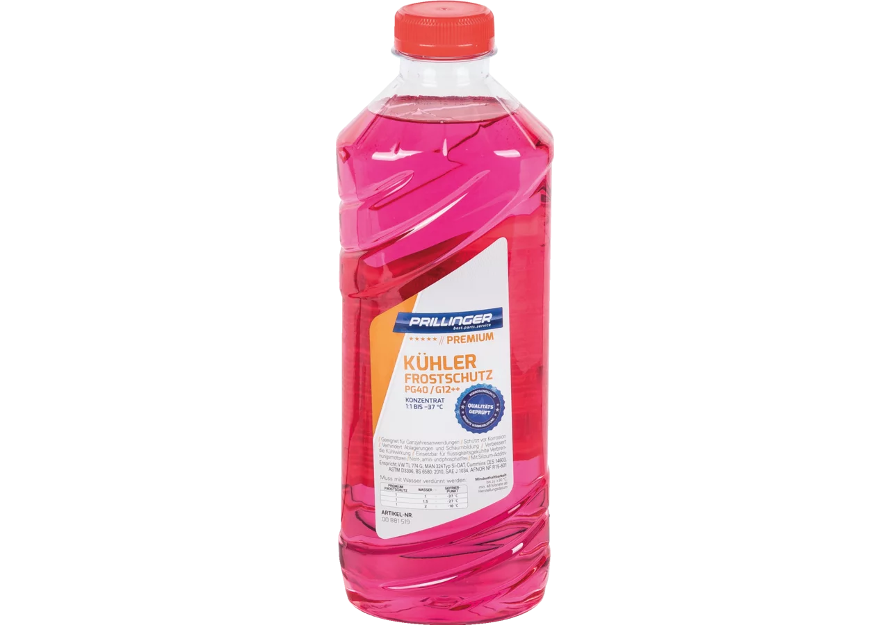 Kühlerfrostschutz Konzentrat PG40 / G12++ 1:1 -37 Grad, 1 Liter Prillinger Premium