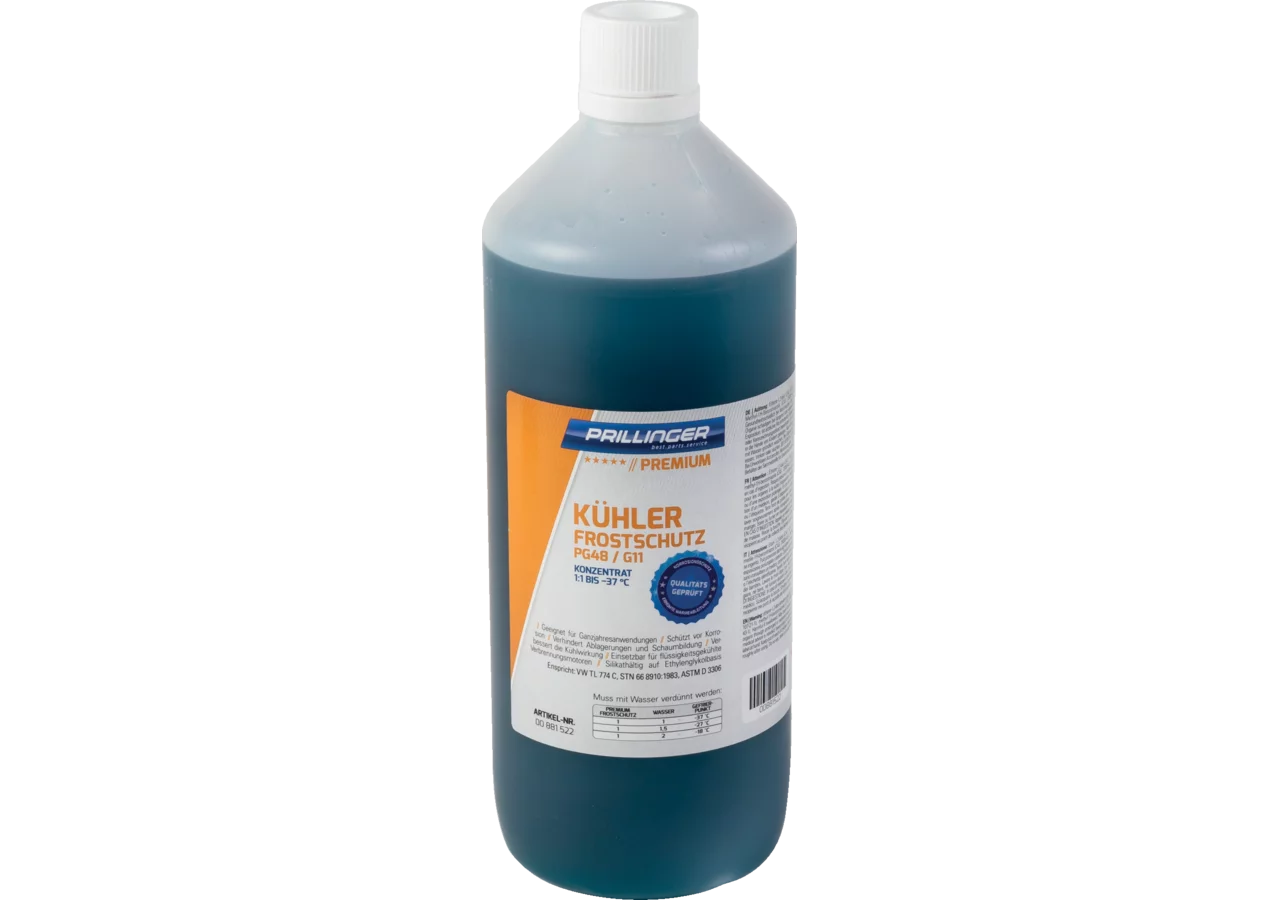 Kühlerfrostschutz Konzentrat PG48 / G11 1:1 -37 Grad, 1 Liter Prillinger Premium
