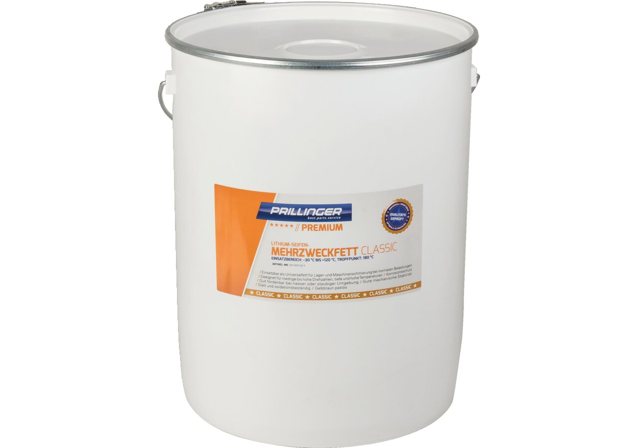 Mehrzweckfett Classic, 15 kg Kunststoffeimer nach DIN 51502 K 2 K-30 Prillinger Premium