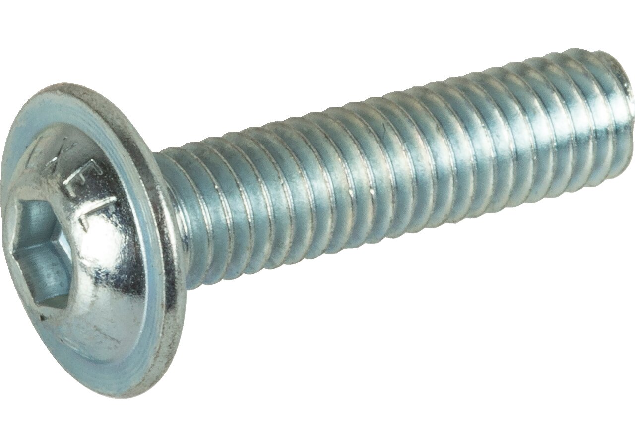 Flachkopfschraube mit Innensechskant und Bund M10 x 50 mm, Güte 10.9 Stahl verzinkt, ISO 7380-2 GartenShop24