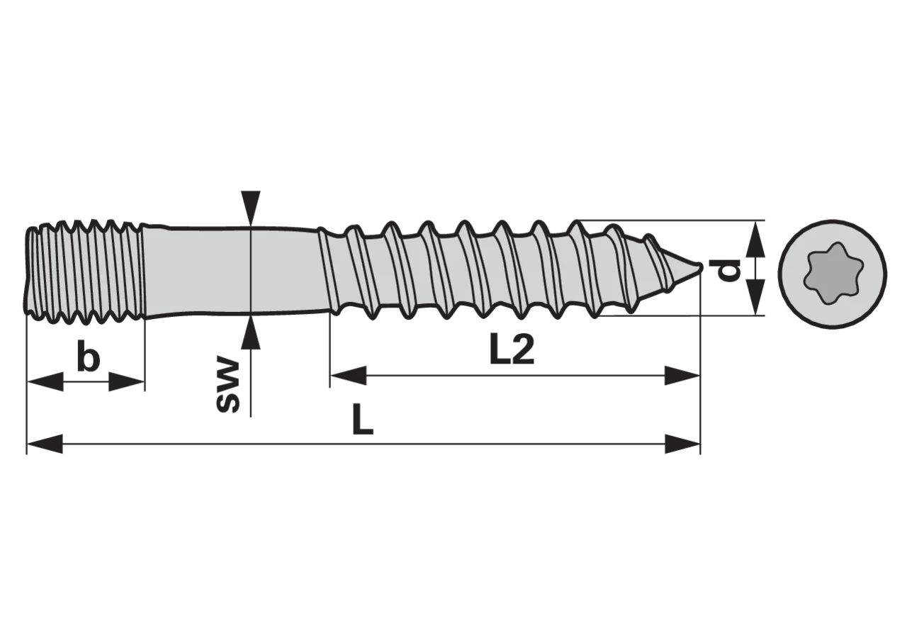 Stockschraube M10 x 60 mm, 100 Stück Stahl verzinkt GartenShop24