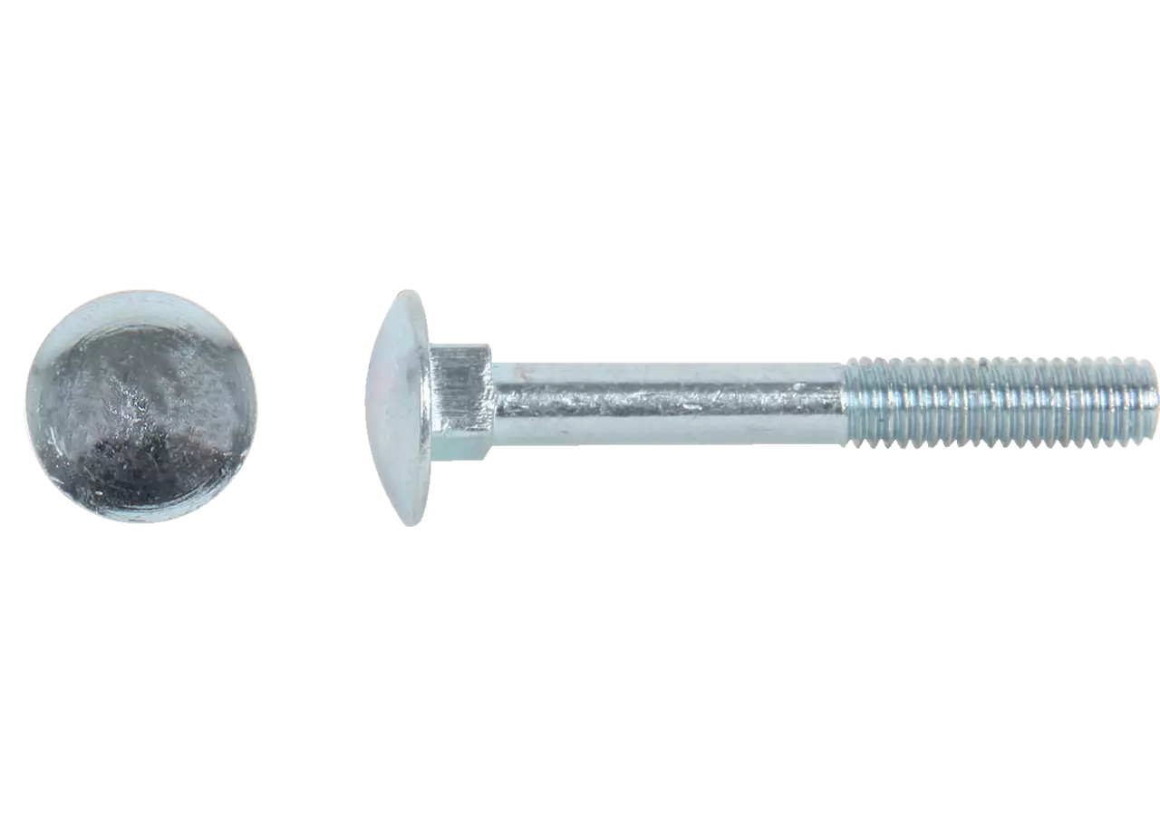 Flachrundschraube M10 x 70 mm, Güte 4.8, 100 Stück mit Mutter, Stahl verzinkt, DIN603 GartenShop24