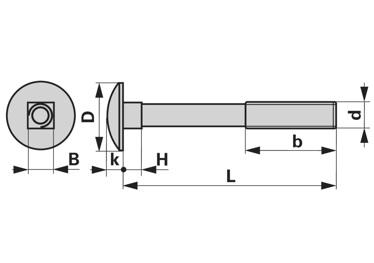 Flachrundschraube M10 x 20 mm, Güte 8.8 mit Vierkantansatz ohne Mutter, Stahl verzinkt, DIN603 GartenShop24