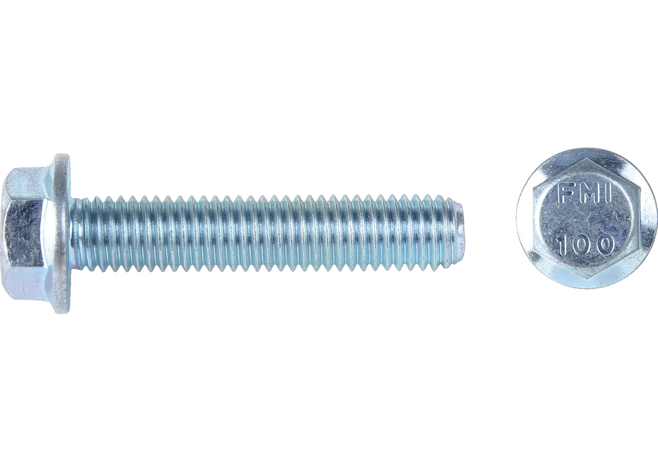 Sechskantschraube M8 x 25 mm, mit Sperr-Ripp unter dem Flansch, Güte 100 Stahl verzinkt, ISO88913 GartenShop24