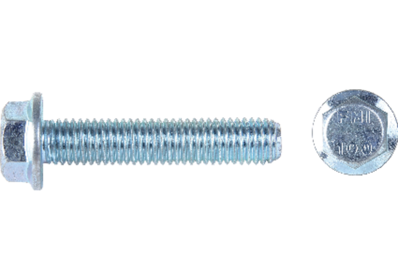 Sechskantschraube M16 x 60 mm, mit Sperr-Ripp unter dem Flansch, Güte 100 Stahl verzinkt, ISO88913 GartenShop24