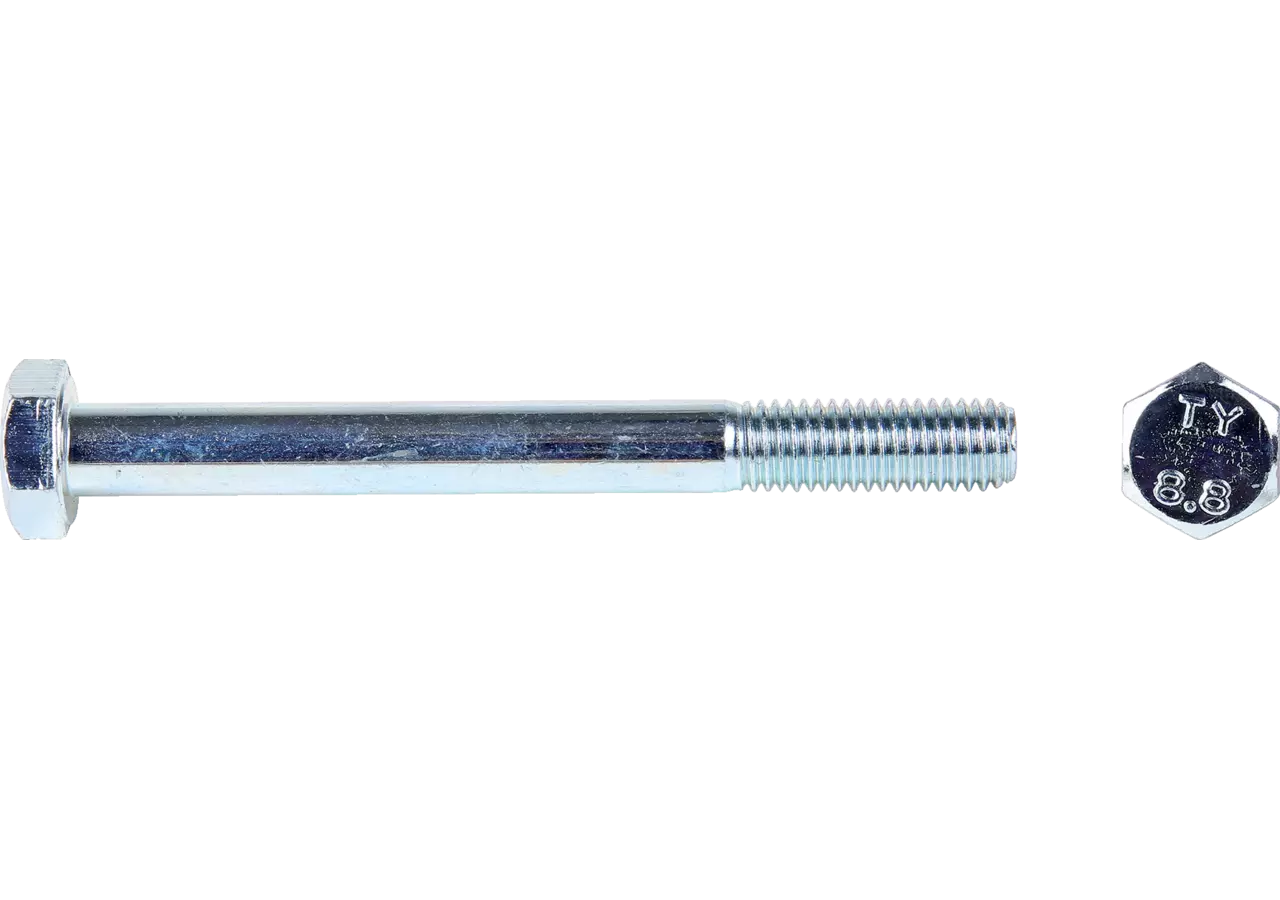 Sechskantschraube M8 x 50 mm, mit Schaft Güte 8.8, 100 Stück Stahl verzinkt, DIN931 GartenShop24