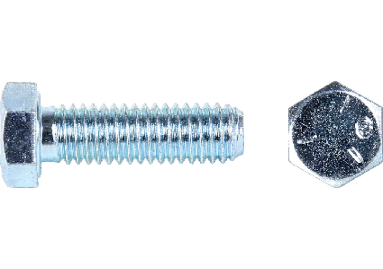 Sechskantschraube 1/2 x 1 Zoll 1/4, mit UNC-Gewinde ohne Schaft, Güte 8.8 Stahl verzinkt, DIN933 GartenShop24