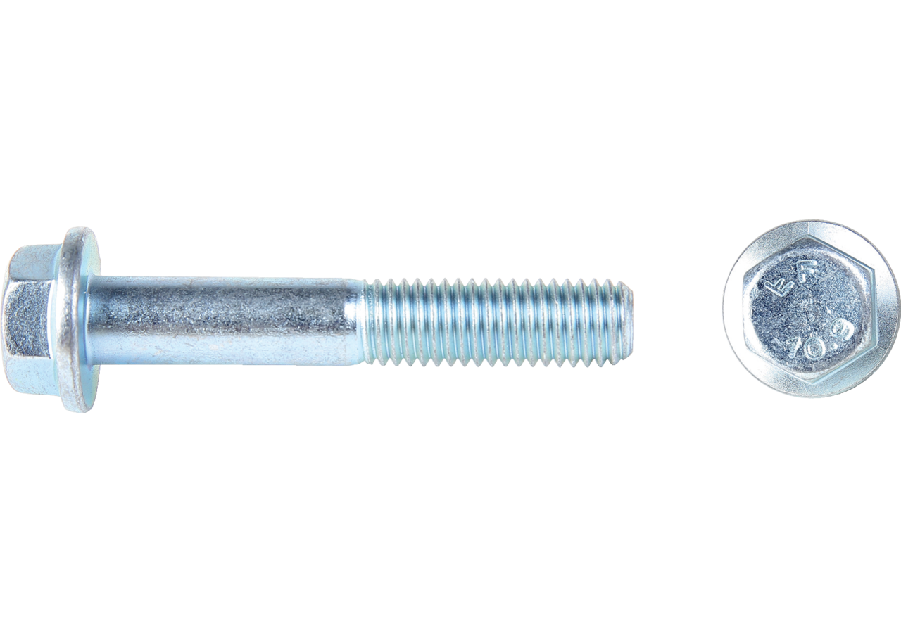 Sechskantschraube M5 x 10 mm, mit Flansch Güte 10.9 Stahl verzinkt, DIN6921 GartenShop24
