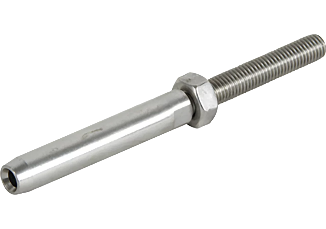 Gewindeterminal für Seil-Dm 3,0 mm, GW M6, V4A Edelstahl poliert, mit Mutter GartenShop24