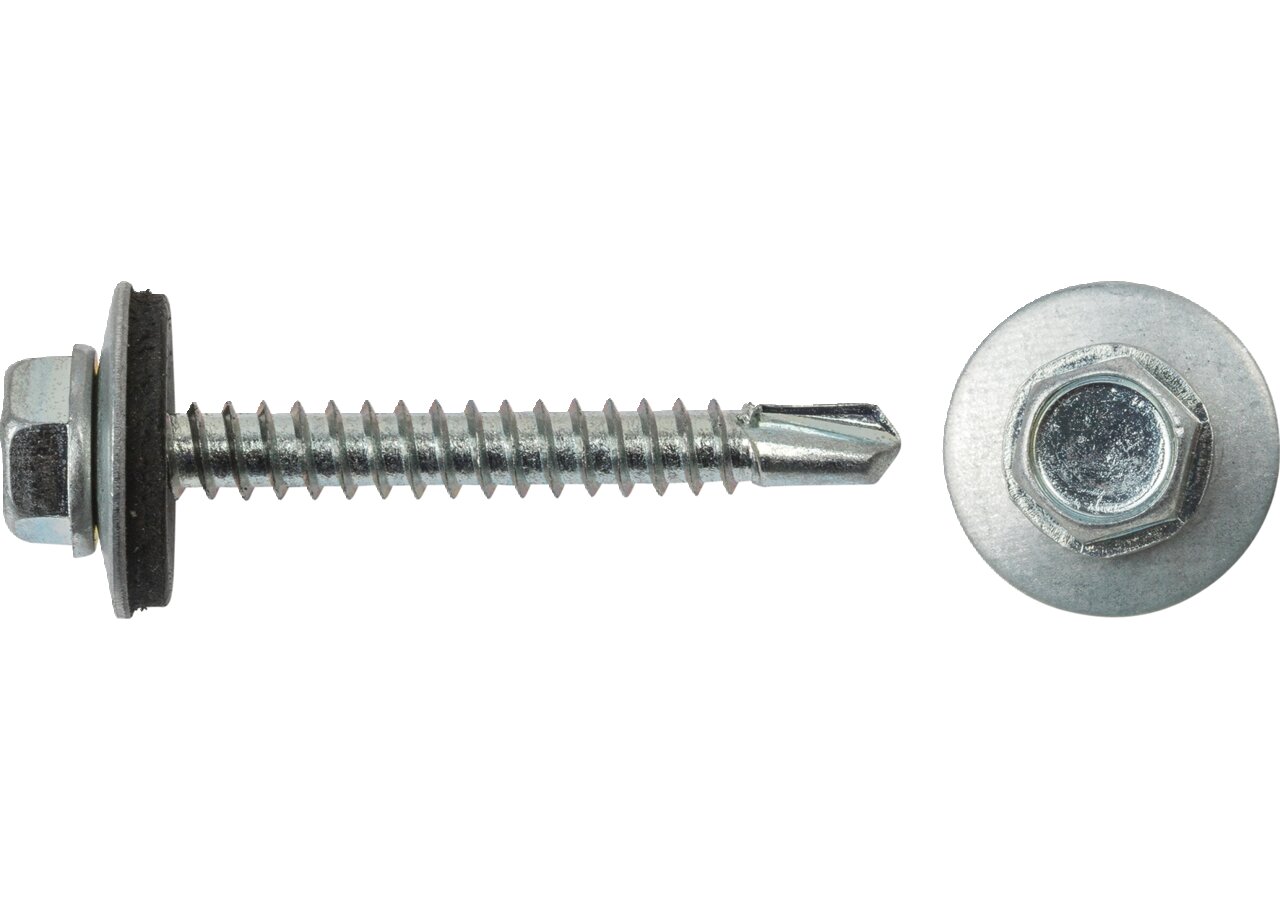 Sechskantbohrschraube 6,3 x 75 mm, mit Dichtscheibe, 150 Stück Stahl verzinkt, DIN7504-K GartenShop24