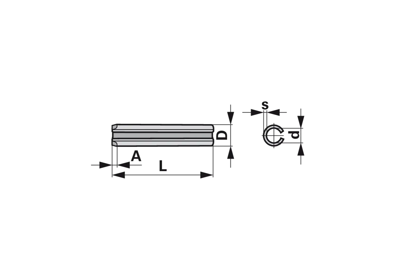 Spannhülse / Spannstifte 10 x 40 x 6,5 mm, schwere Ausführung, Stahl blank, DIN 1481, 10 Stück GartenShop24 - Hochwertige Gartengeräte