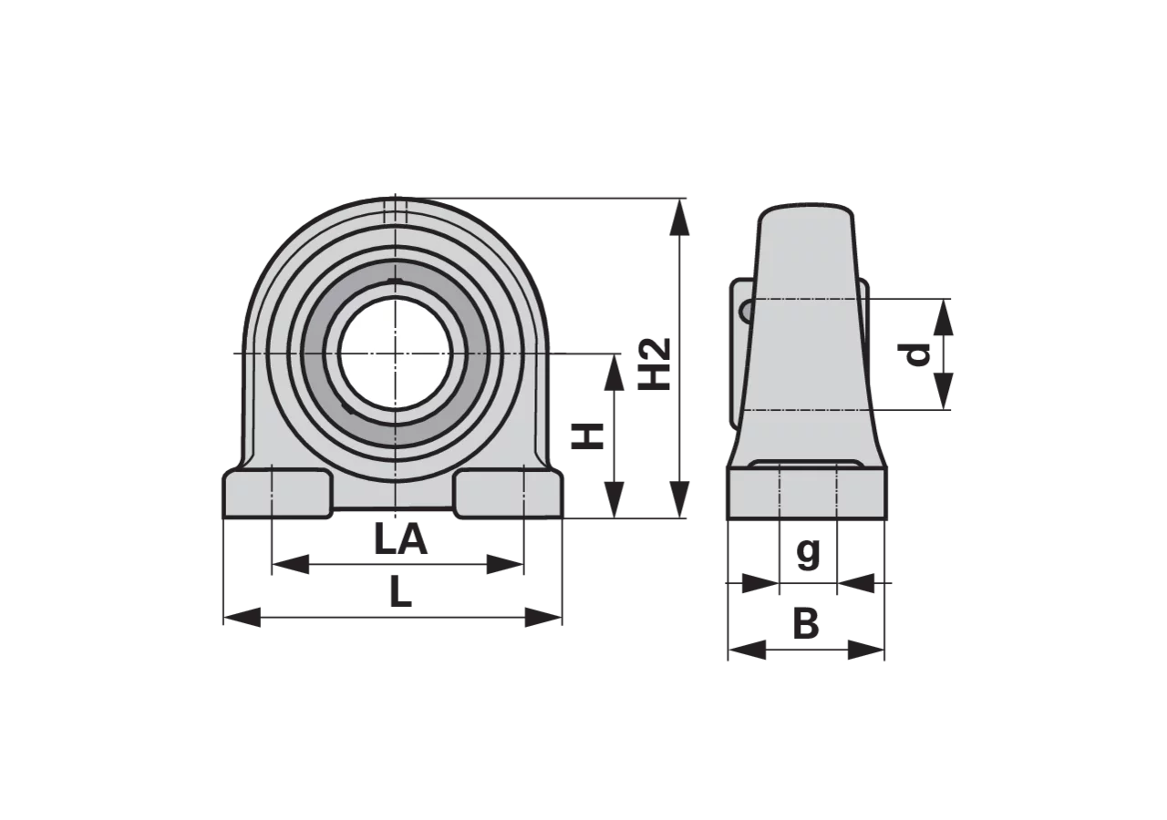 Stehlager UCPA 206 rechteckig, zweiloch mit Innengewinde, Gewindestift am Innenring GartenShop24
