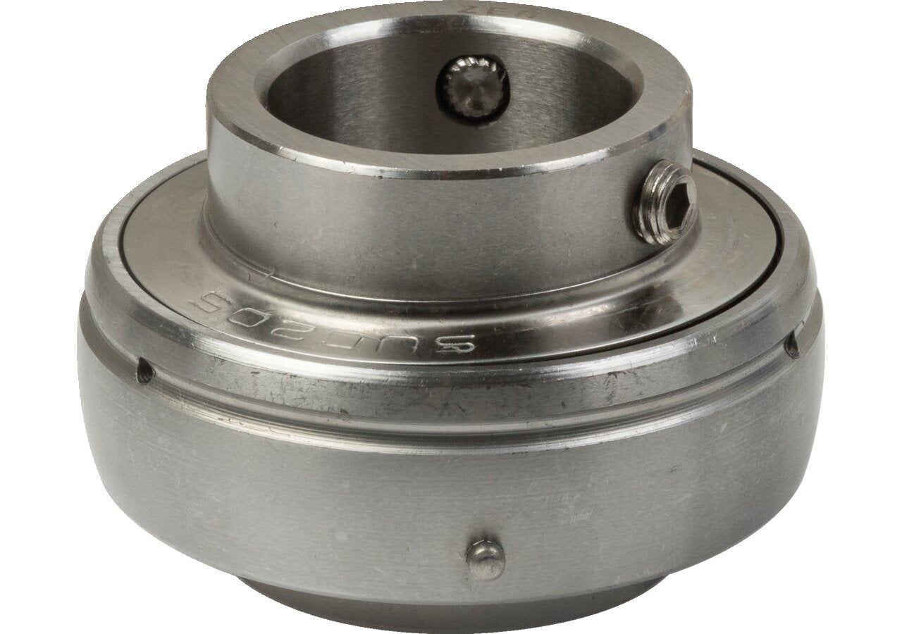 Spannlager SUC 206 Edelstahl ballig, Gewindestift am Innenring ZEN