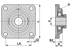 Flanschlager PCJ 45 quadratisch, vierloch, mit Exzenterspannring INA FAG