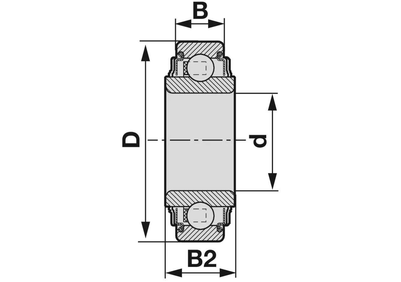 Spannlager 208 KRR AH04 zylindrischer Außenring, Innenring für Passung INA FAG