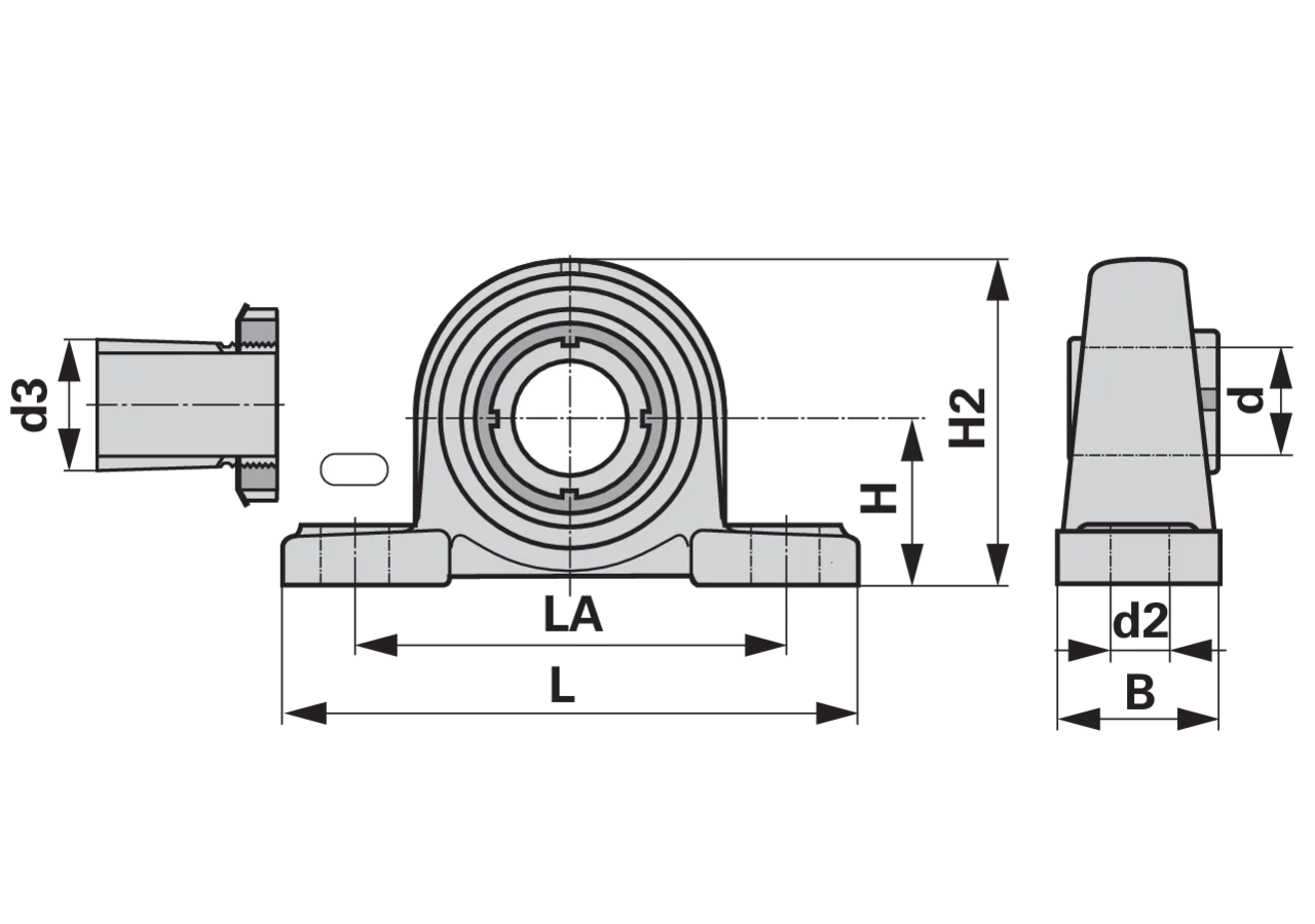 Stehlager UKP 209 Black-Series, rechteckig, zweiloch mit Spannhülse INA FAG