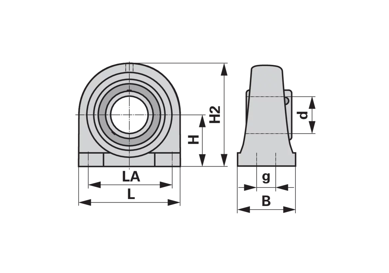 Stehlager UCPA 205 Black-Series, rechteckig, zweiloch mit Innengewinde, Gewindestift am Innenring INA FAG