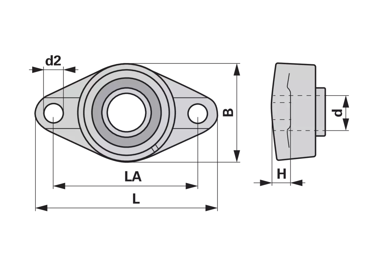Flanschlager UCFL 202 Black-Series, rechteckig, zweiloch, Gewindestift am Innenring INA FAG