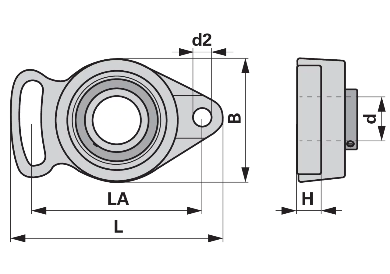 Flanschlager UCFA 205 Black-Series, rechteckig, zweiloch, Gewindestift am Innenring INA FAG