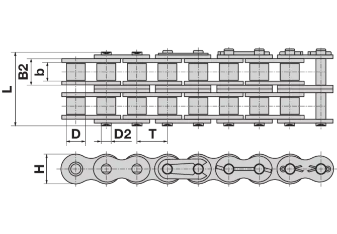 Rollenkette RexPro duplex, 20 B-2, 5 m DIN8187 Rexnord