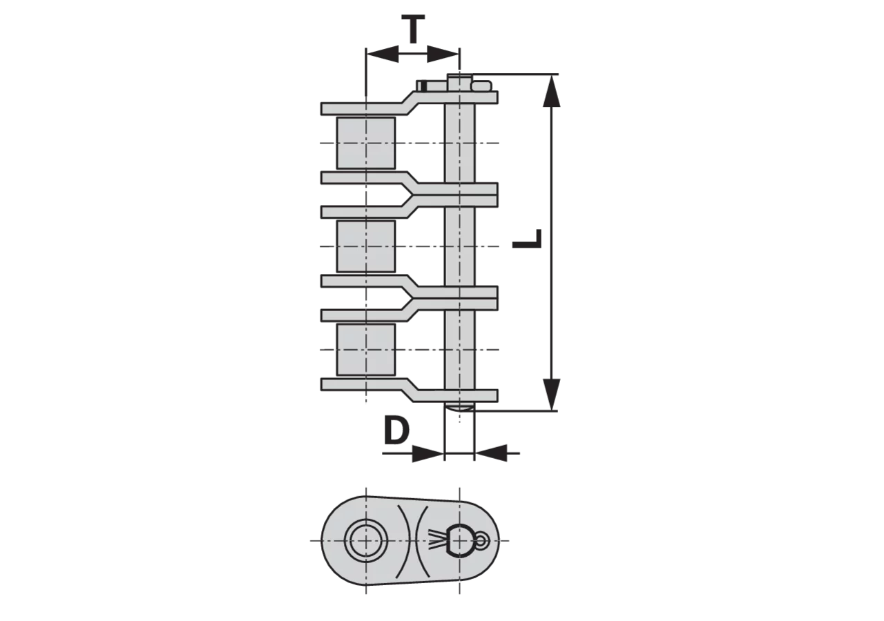 Kröpfglied RexPro triplex, für Rollenkette 12 B-3 DIN8187 Rexnord