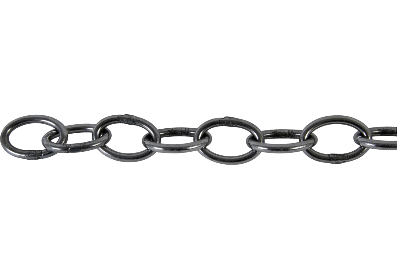 Normkette 5 x 28 x 26 mm, Flache Ovale Glieder Stahl blank GartenShop24