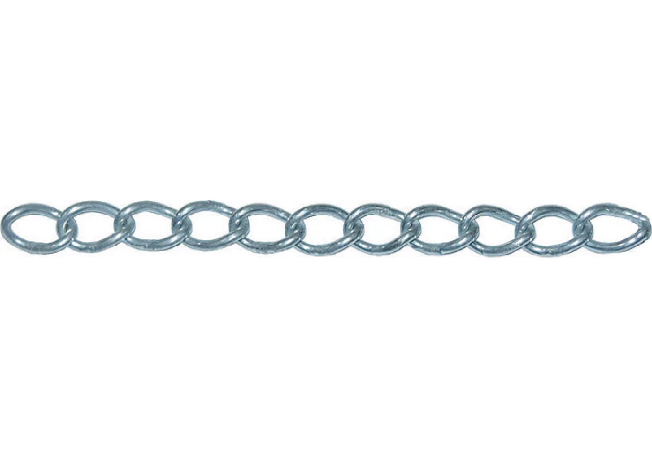Normkette 3 x 18 x 17 mm, Oval gedrehte Glieder Stahl verzinkt GartenShop24