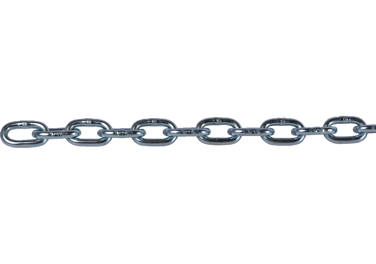 Normkette 3,8 x 21,5 x 14,4 mm, Rolle, langgliedrig, 50 m Stahl verzinkt Robur