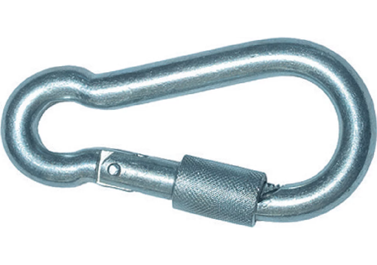 Karabinerhaken 120 x 11 mm, mit Sicherung Stahl verzinkt, DIN5299C GartenShop24