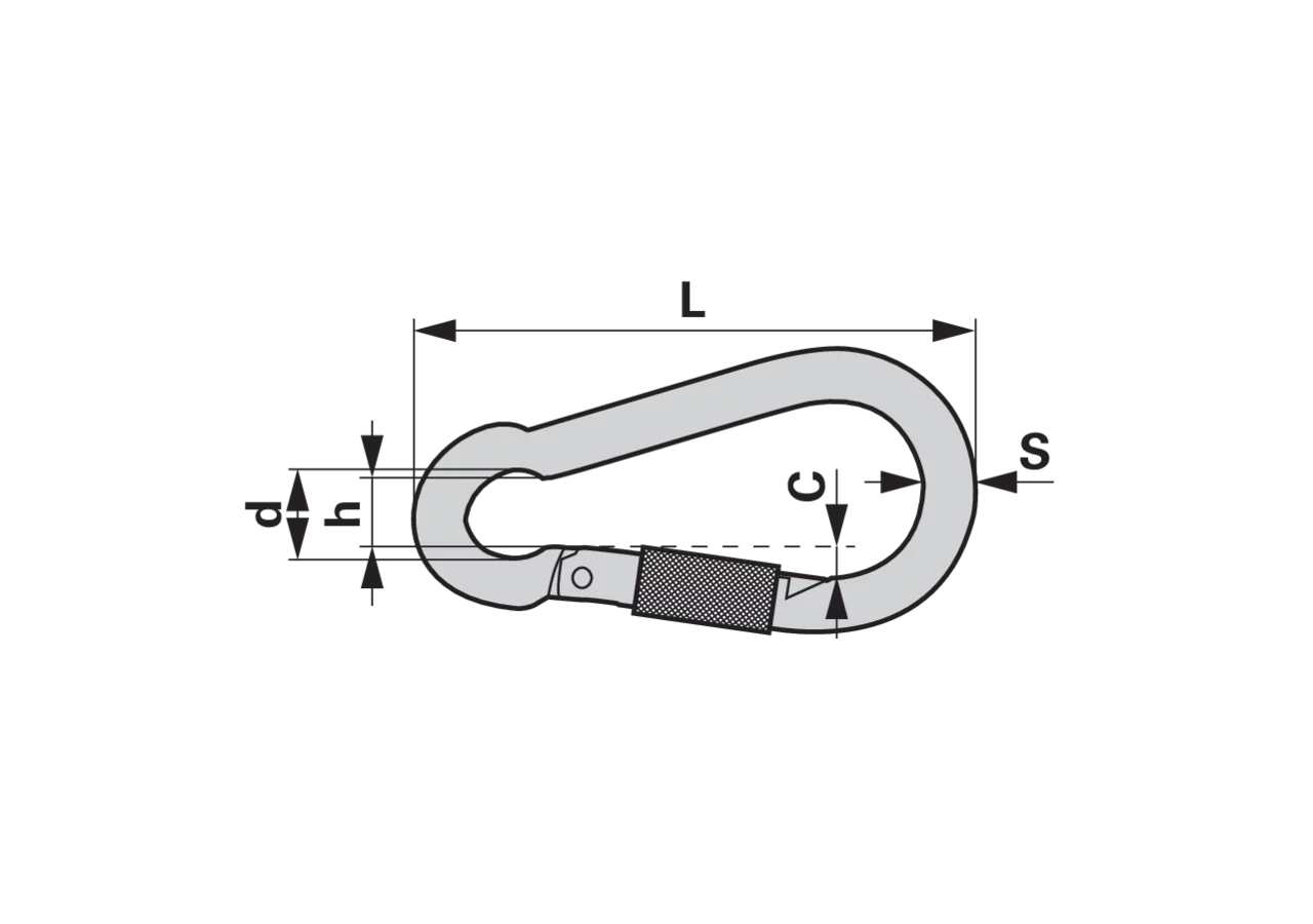 Karabinerhaken 120 x 11 mm, mit Sicherung Stahl verzinkt, DIN5299C GartenShop24