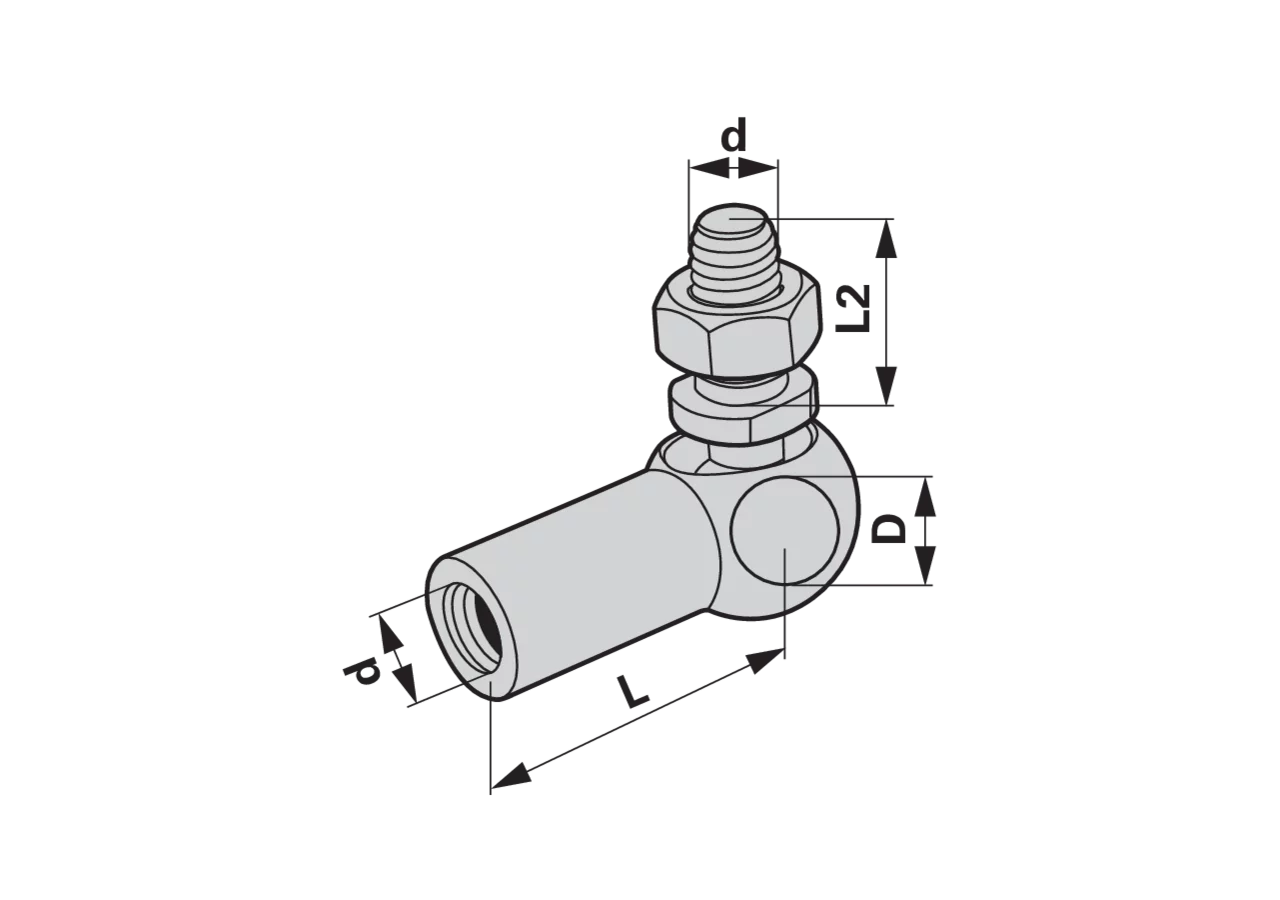 Winkelgelenk Dm 19 mm mit M14 x 1,5 Gewinde, ohne Sicherungsbügel Stahl verzinkt, DIN71802-A GartenShop24