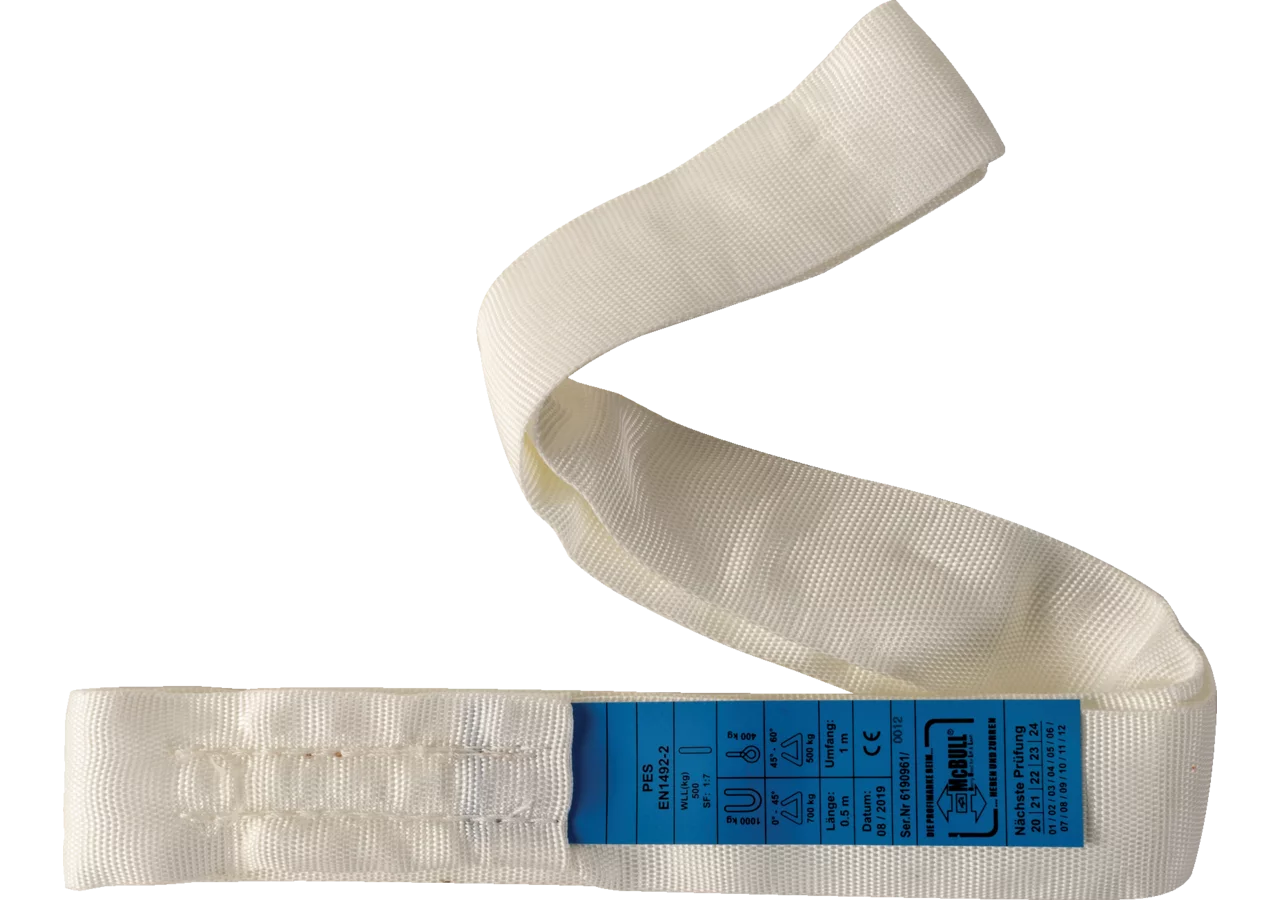 Rundschlinge Weiß/rosa 0,5 t, Umfang - 1 m, Breite - 34 mm McBull