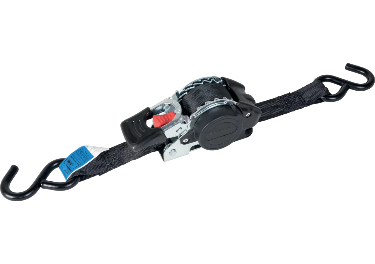 Zurrgurt mit Aufrollmechanismus 3 Meter, S-Haken nach EN 12195-2 Breite 25 mm McBull