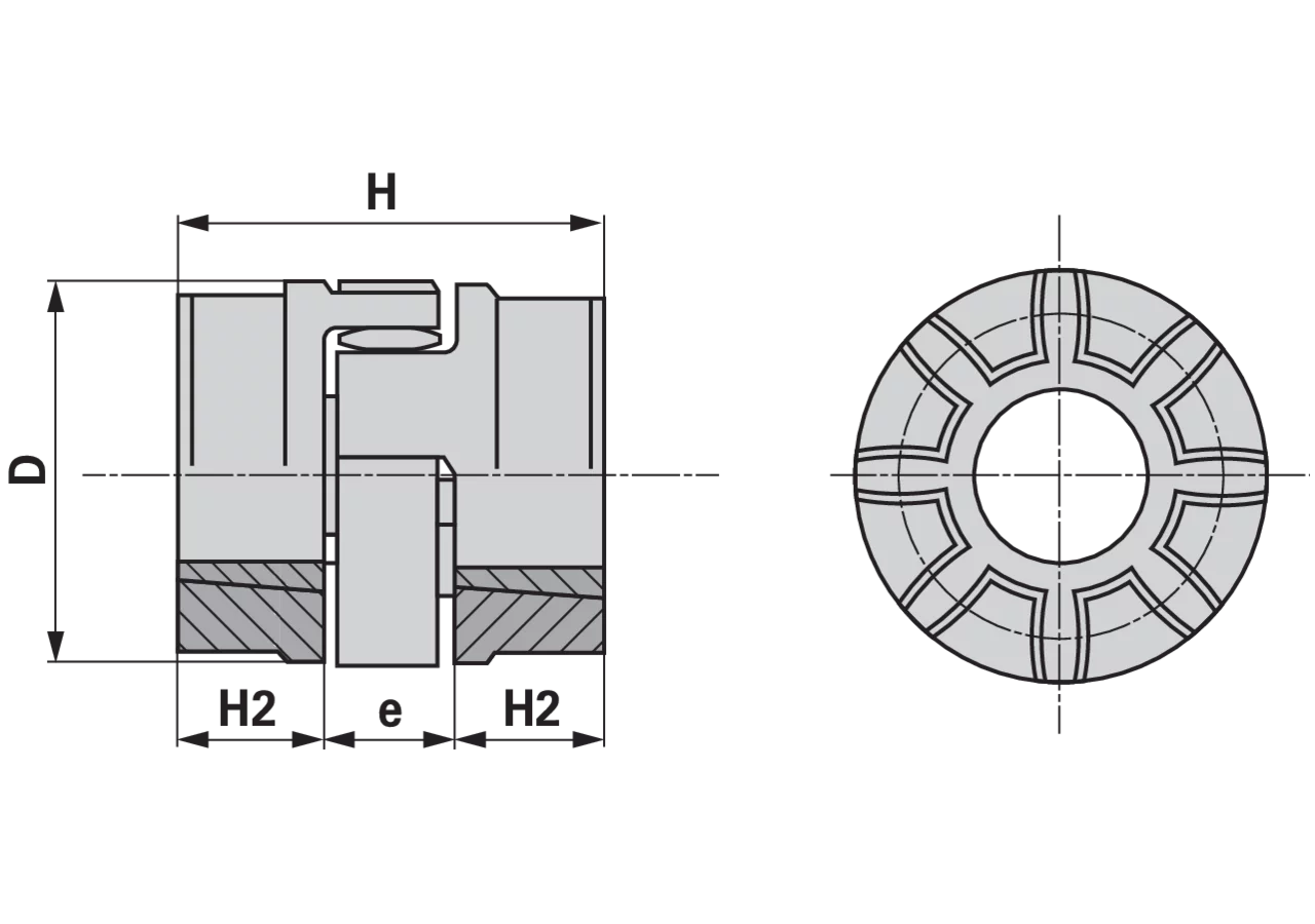 Halbkupplung Type 28/38, mit TPL Außenbefestigung Type 1108 GG25 GartenShop24