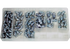 Kegelschmiernippel Sortiment 110-teilig, H1, H2, H3 Stahl verzinkt, DIN71412 Form A,B,C SW-Stahl