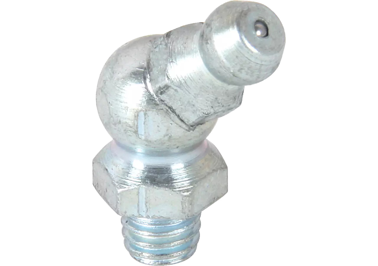 Kegelschmiernippel zum Einschrauben, M10 x 1,25, H2-45°, 10 Stück Stahl verzinkt, DIN71412-B Samoa-Hallbauer