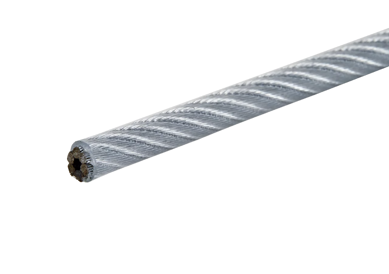 Stahldrahtseil Dm 8,0 mm (P/ST 8/10 1AX) Stahl verzinkt, Kunststoffummantelt GartenShop24