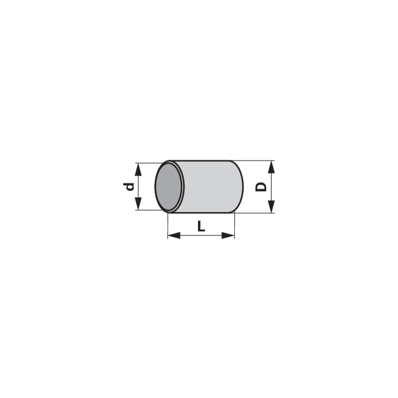 Endhülse Dm 6,0 x 12 mm, Blech gezogen, 10 Stück passend für Seil Dm 2,8 mm