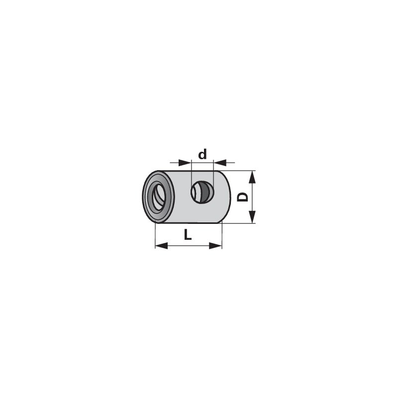 Schraubnippel Dm 8,0 x 9,0 mm, mit Linsenschraube, 10 Stück passend für Seilzug Dm 2,5 mm