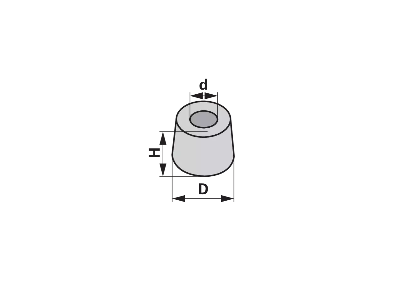 Gummitürpuffer Dm 40 x 31 mm, zylindrisch mit Loch Dm 6 mm GartenShop24