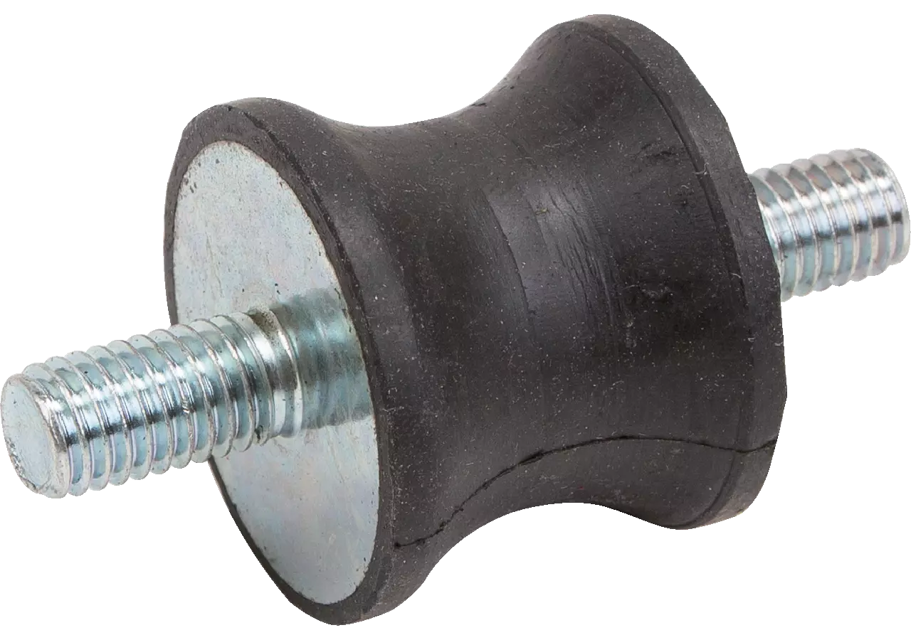 Gummi Metallpuffer Typ AT, Dm 20 x 40 mm, tailliert 2x Aussengewinde M6 x 12 mm GartenShop24