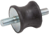 Gummi Metallpuffer Typ AT, Dm 20 x 40 mm, tailliert 2x Aussengewinde M6 x 12 mm GartenShop24